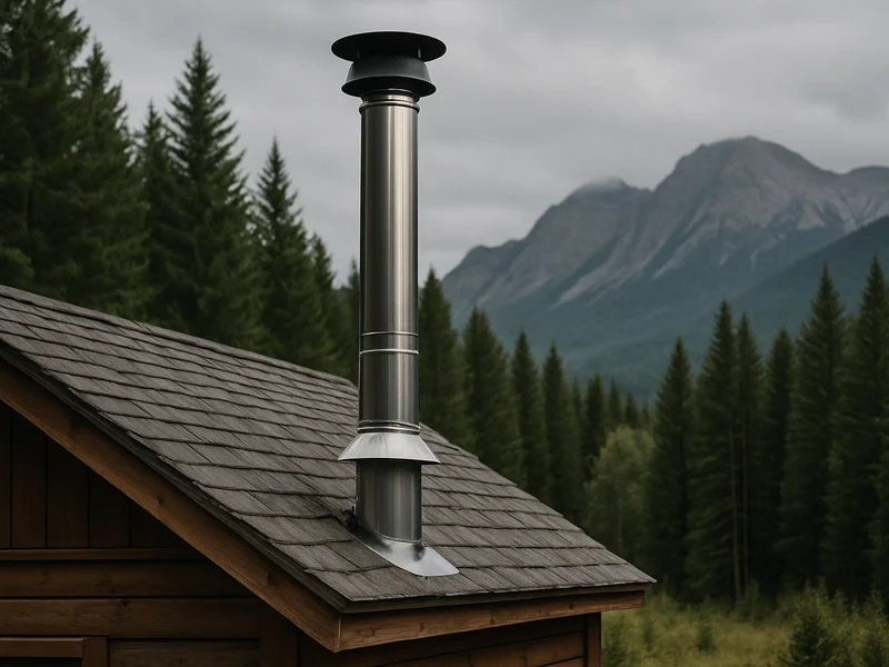 Class-A chimney on a cabin near Columbia Falls, MT